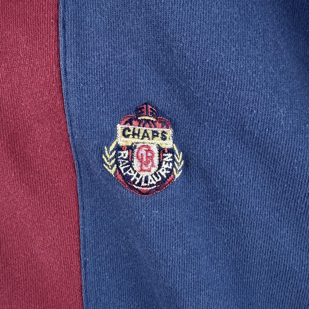 Vintage Chaps Ralph Lauren Rugby Polo Shirt Mens XL Colorblock Long Sleeve - Picture 5 of 9